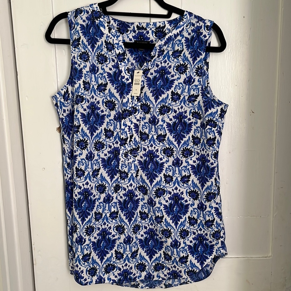 Split neck sleeveless top. Medium.  Talbots. Never worn. New with tags.
